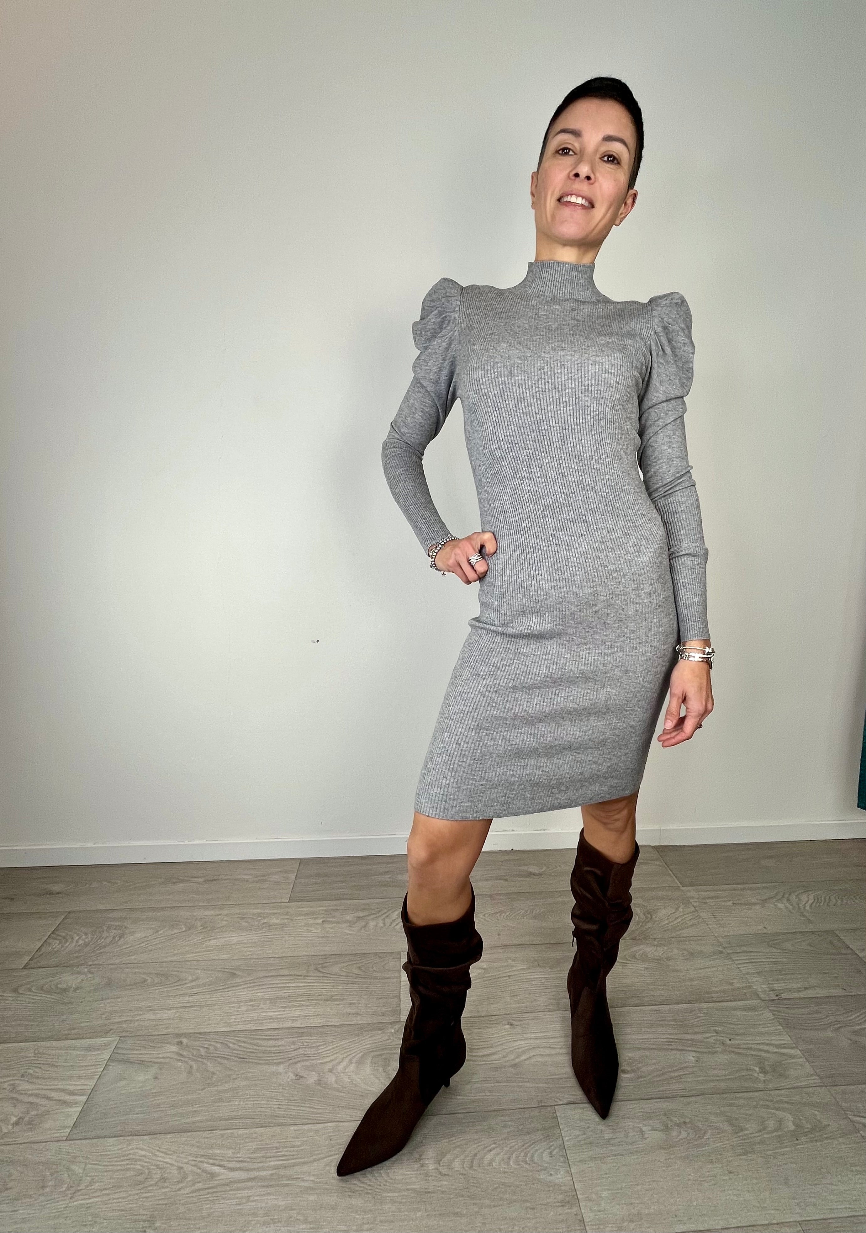 Abito a sbuffo Grigio - Kikisix