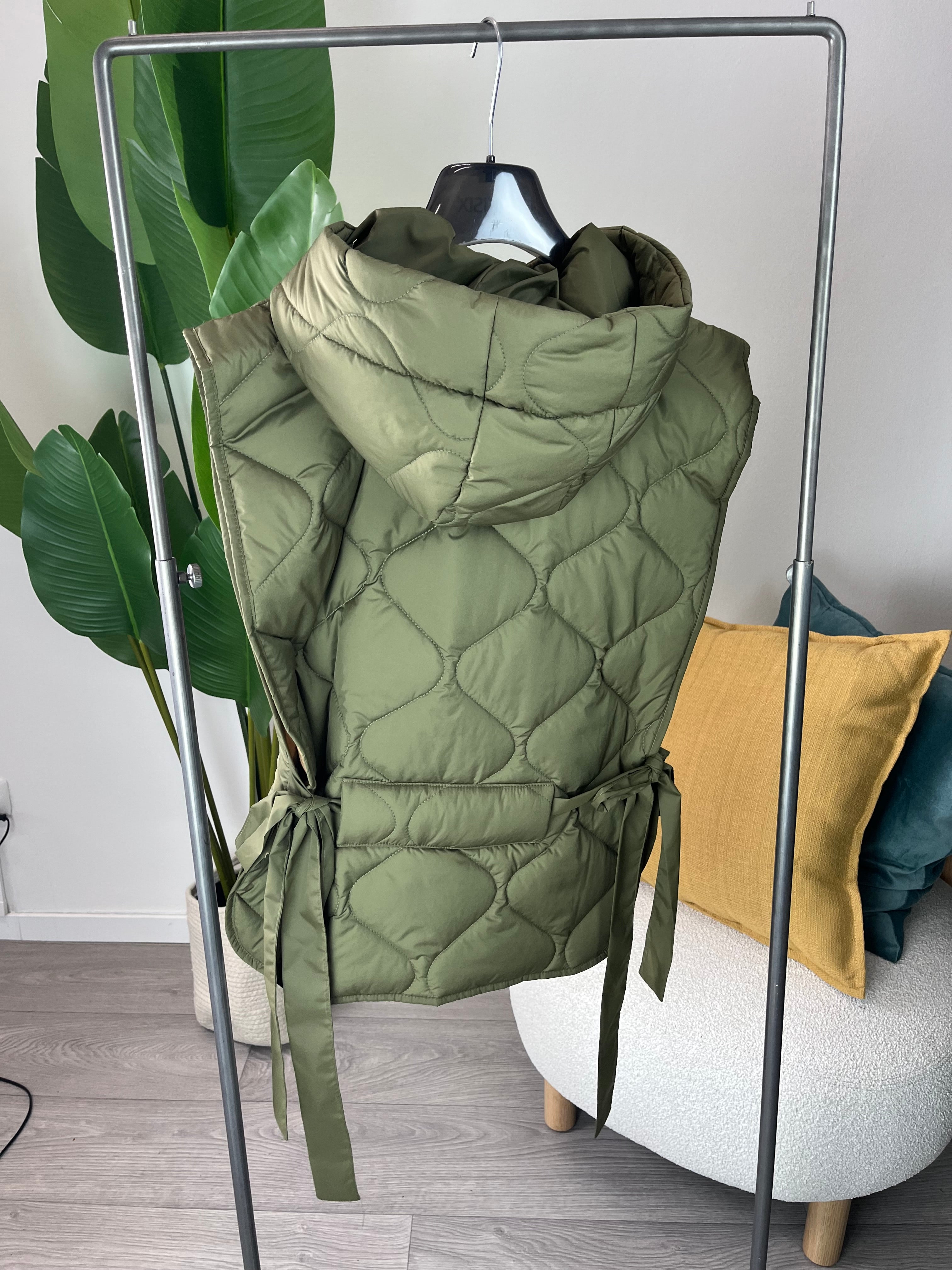 Gilet Trapuntato Verde Militare Kikisix