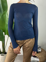 Maglia Misto Cashmere Blu Tensione In