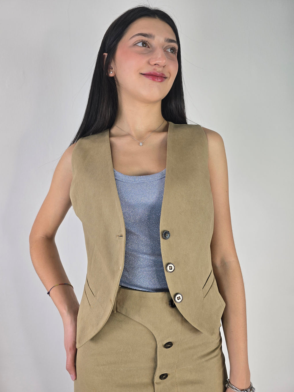 Kikisix - Gilet in cotone - Cammello