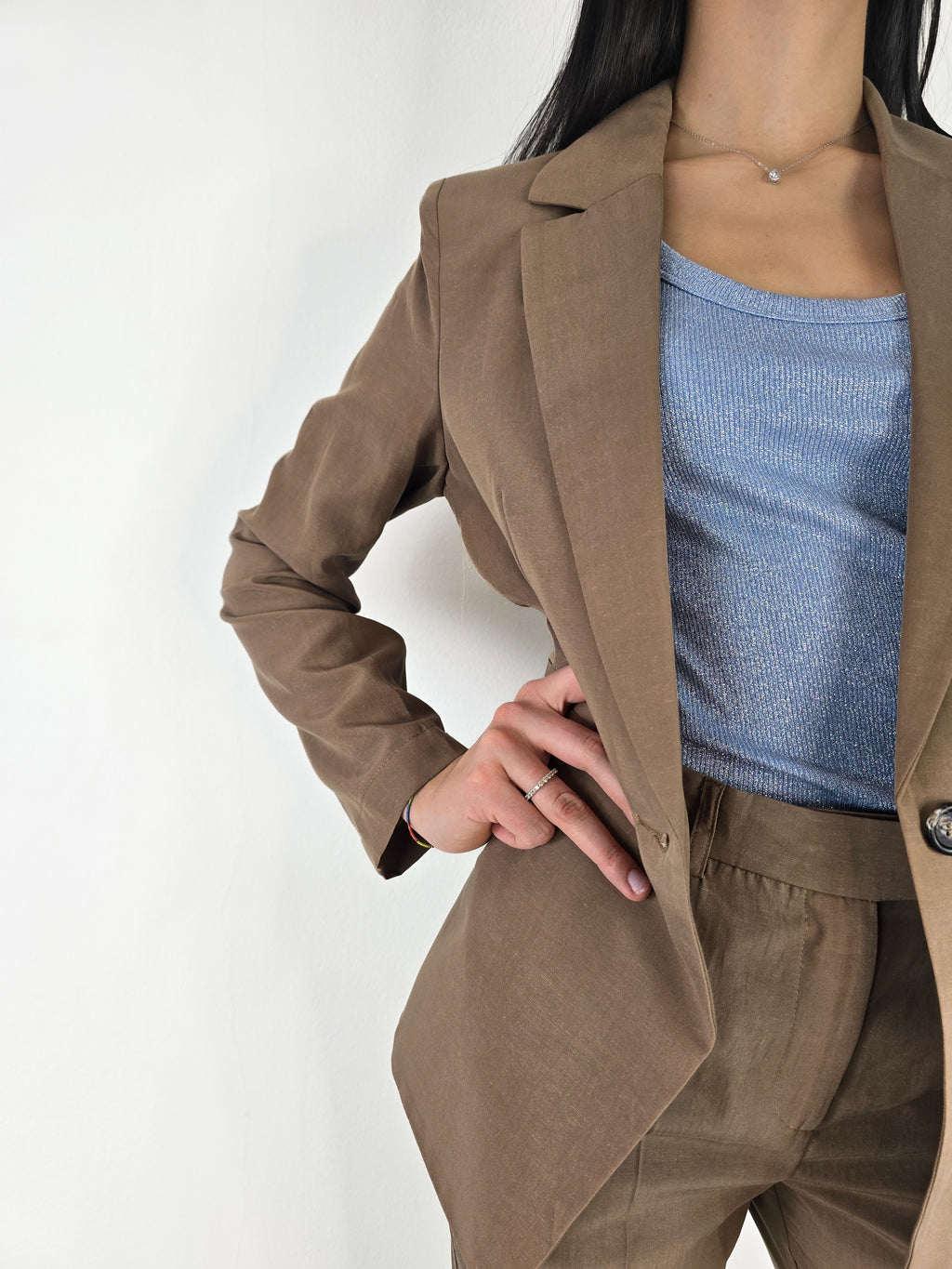 Please - Blazer misto lino - Biscotto