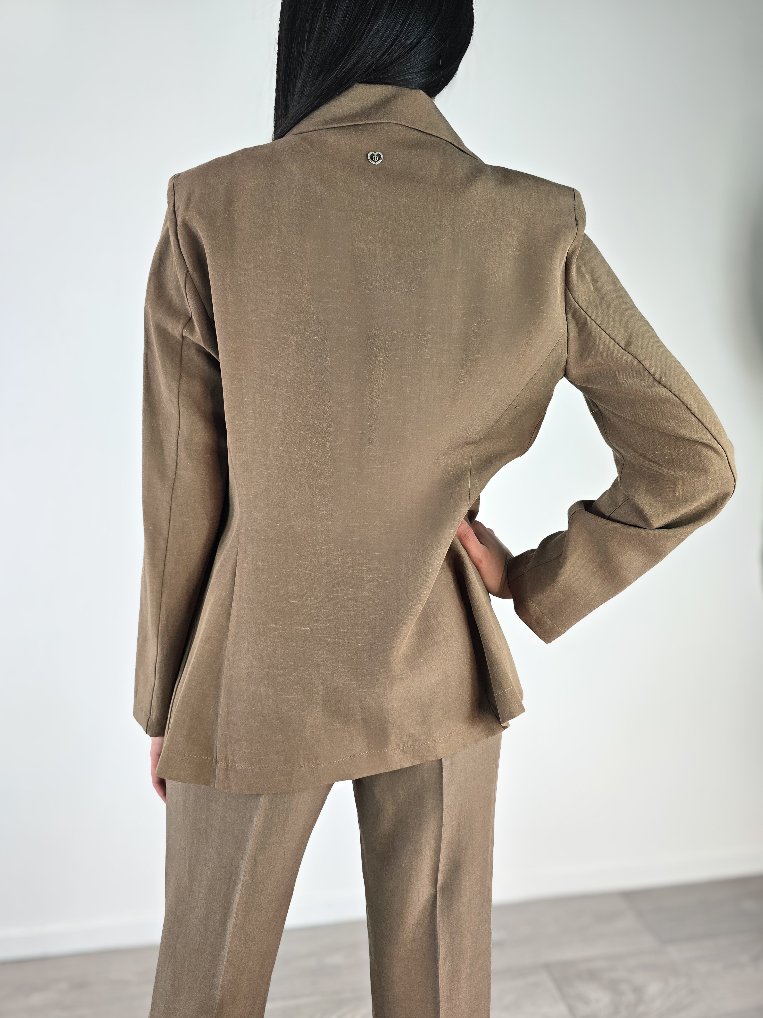 Please - Blazer misto lino - Biscotto