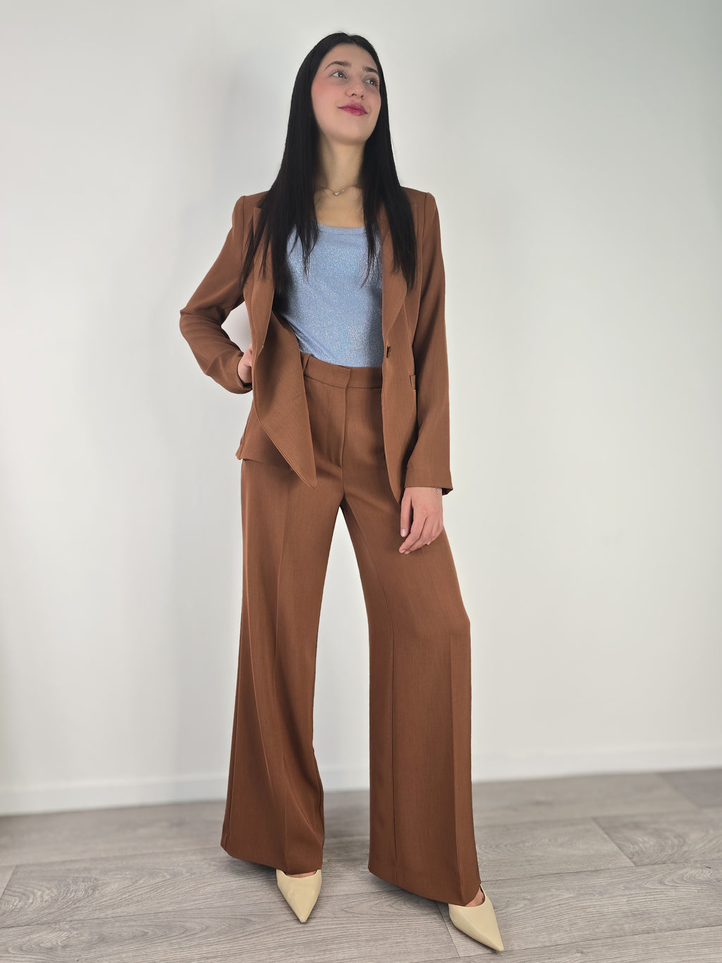 Gold - Pantalone a palazzo Veronica - Bruciato