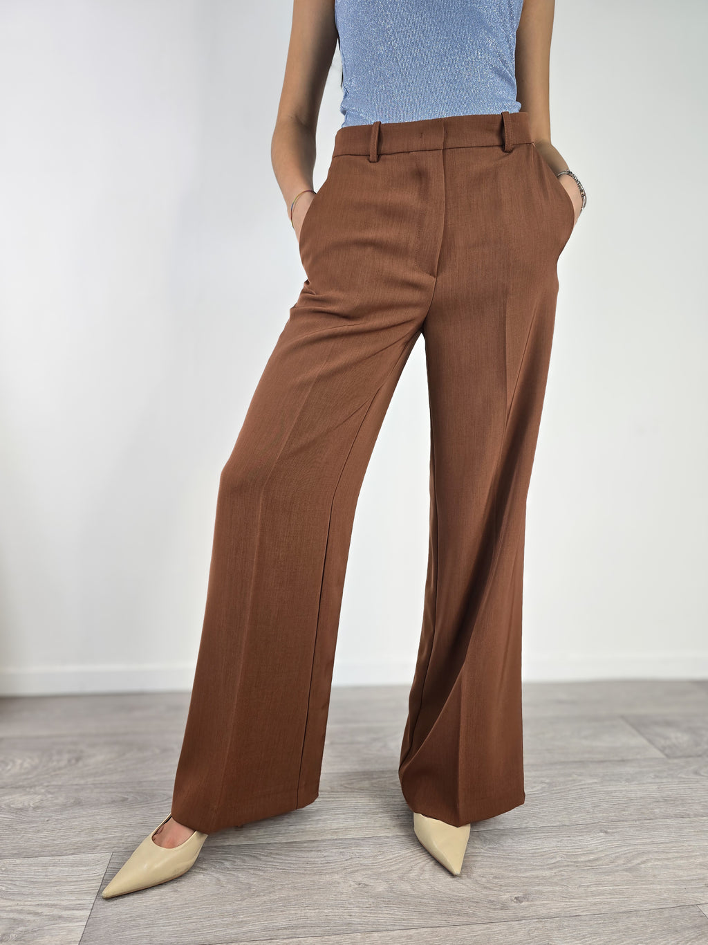 Gold - Pantalone a palazzo Veronica - Bruciato