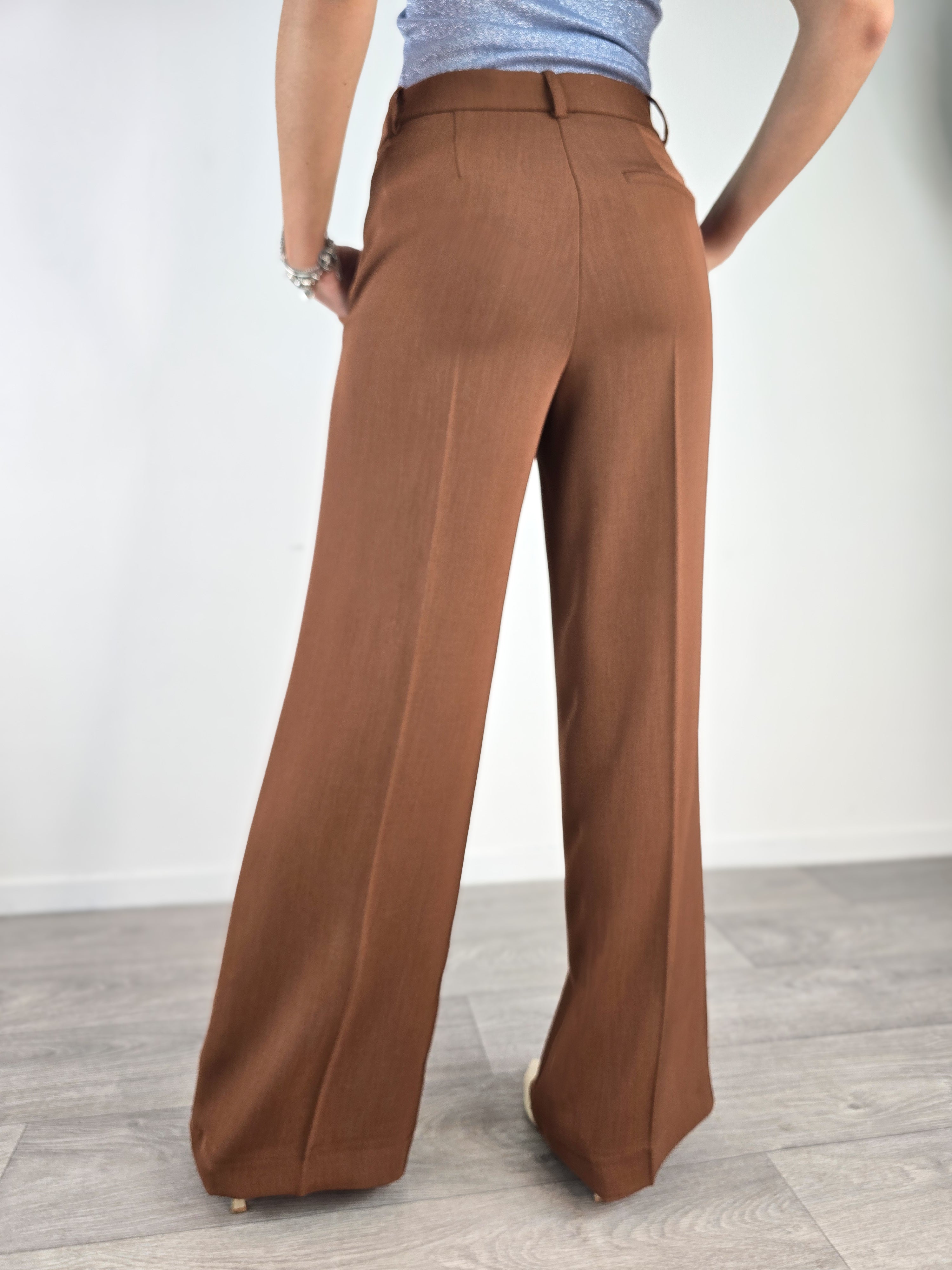 Gold - Pantalone a palazzo Veronica - Bruciato