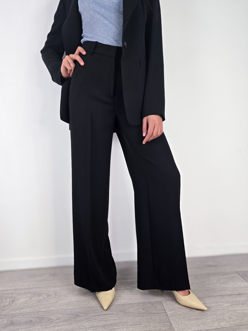 Gold - Pantalone a palazzo Veronica - Nero
