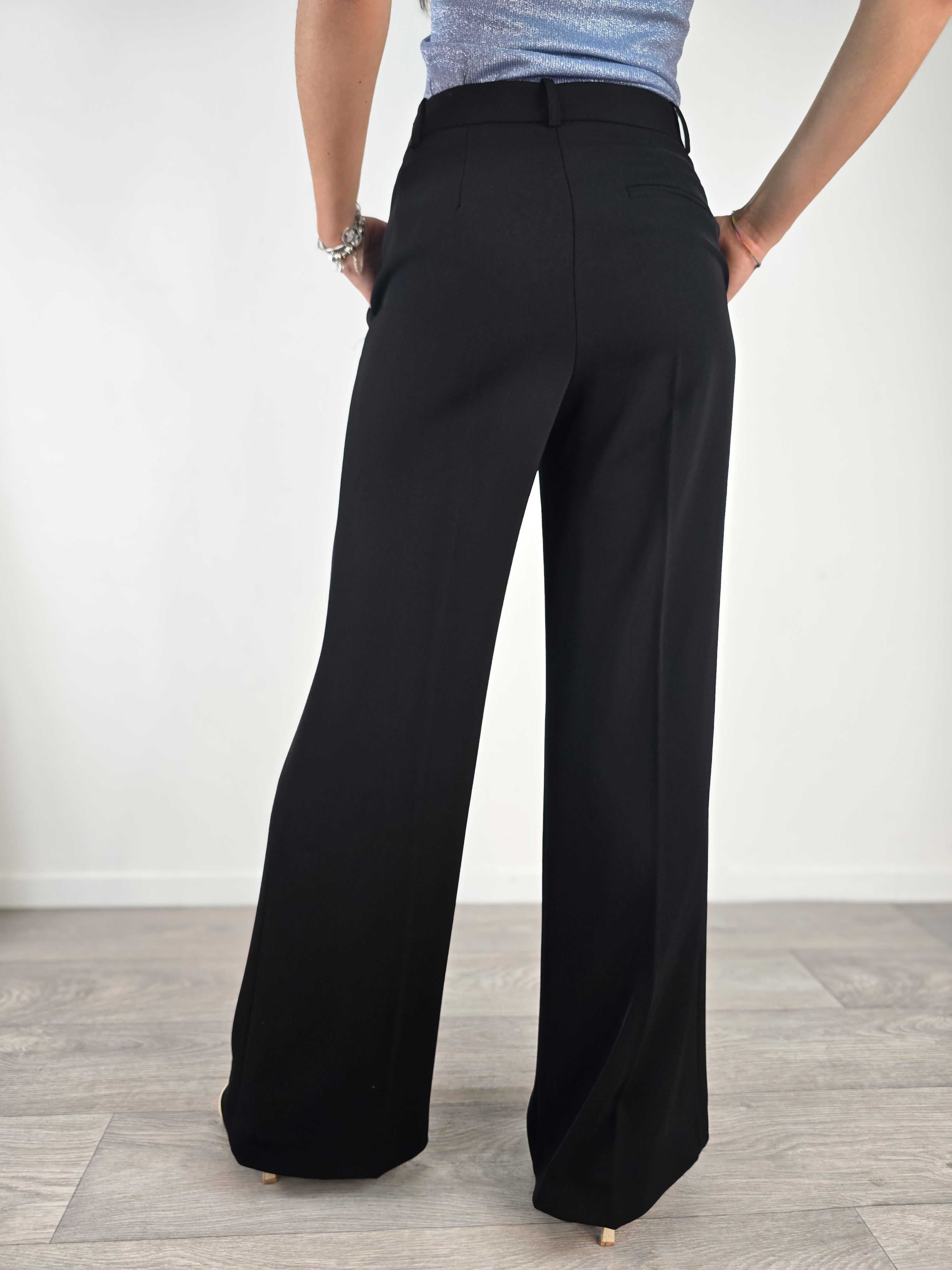 Gold - Pantalone a palazzo Veronica - Nero