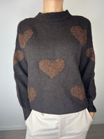 Maglioncino Cuori in lurex Moro - Kikisix