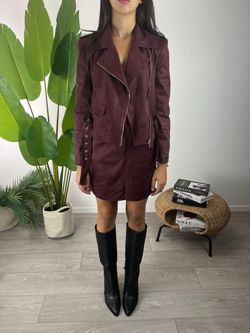 Gonna Ecocamoscio Vino Kikisix