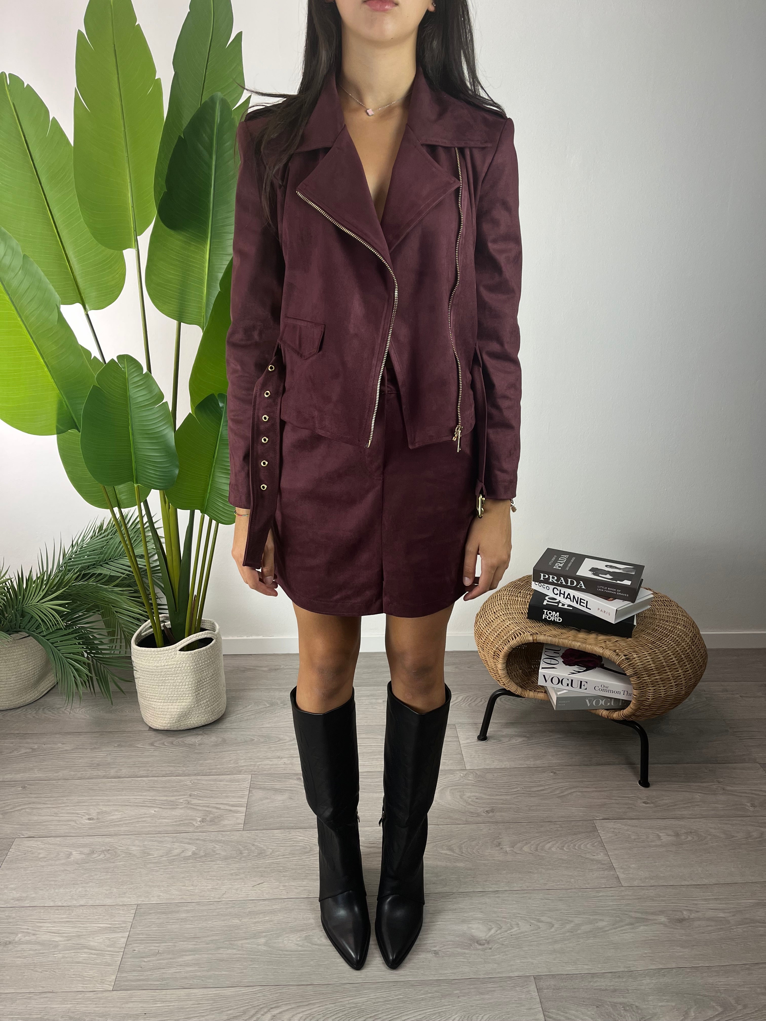 Gonna Ecocamoscio Vino Kikisix