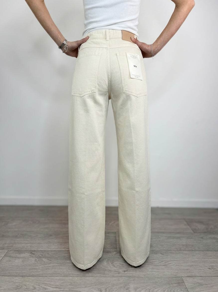 Vicolo - Jeans Mia a palazzo - Panna