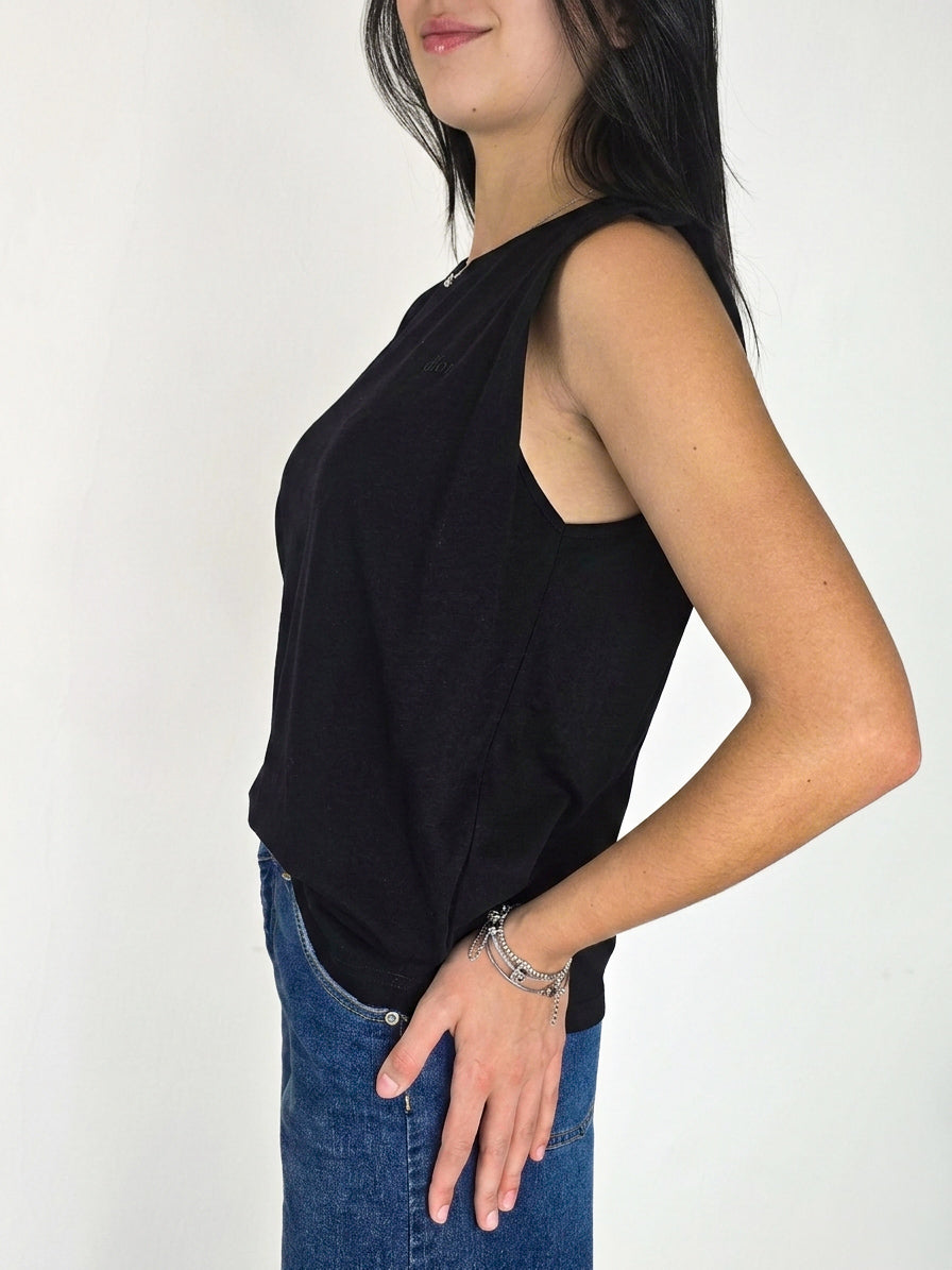Please - T-shirt smanicata girocollo - Nero