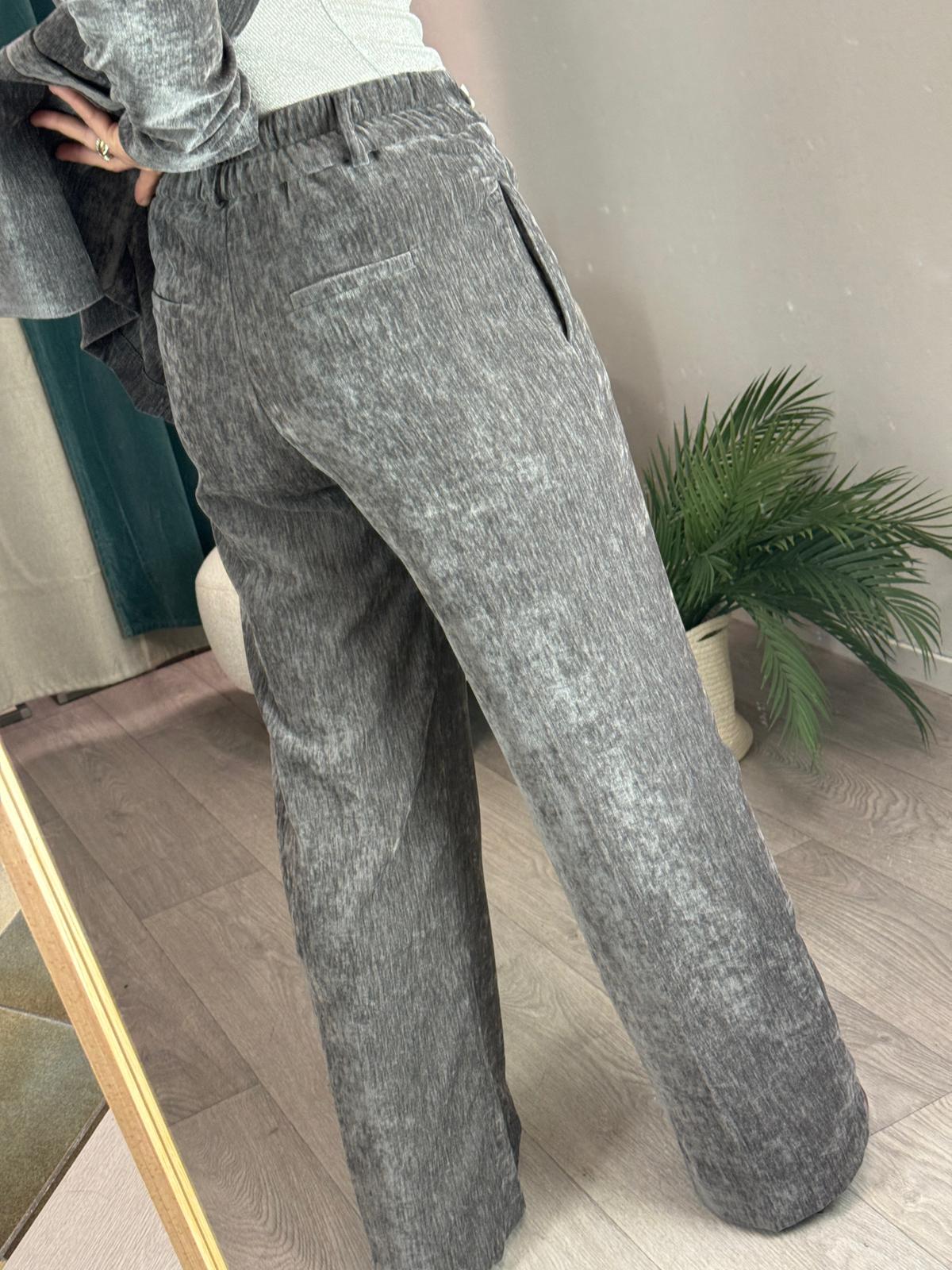 Pantalone Emma Grigio - Gold