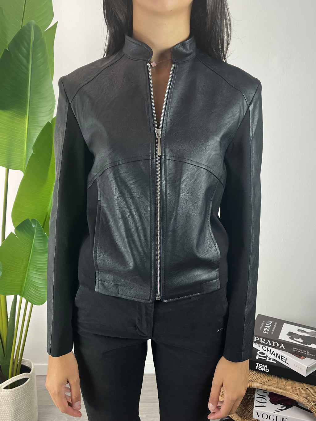 Giubbino in ecopelle Nero Please