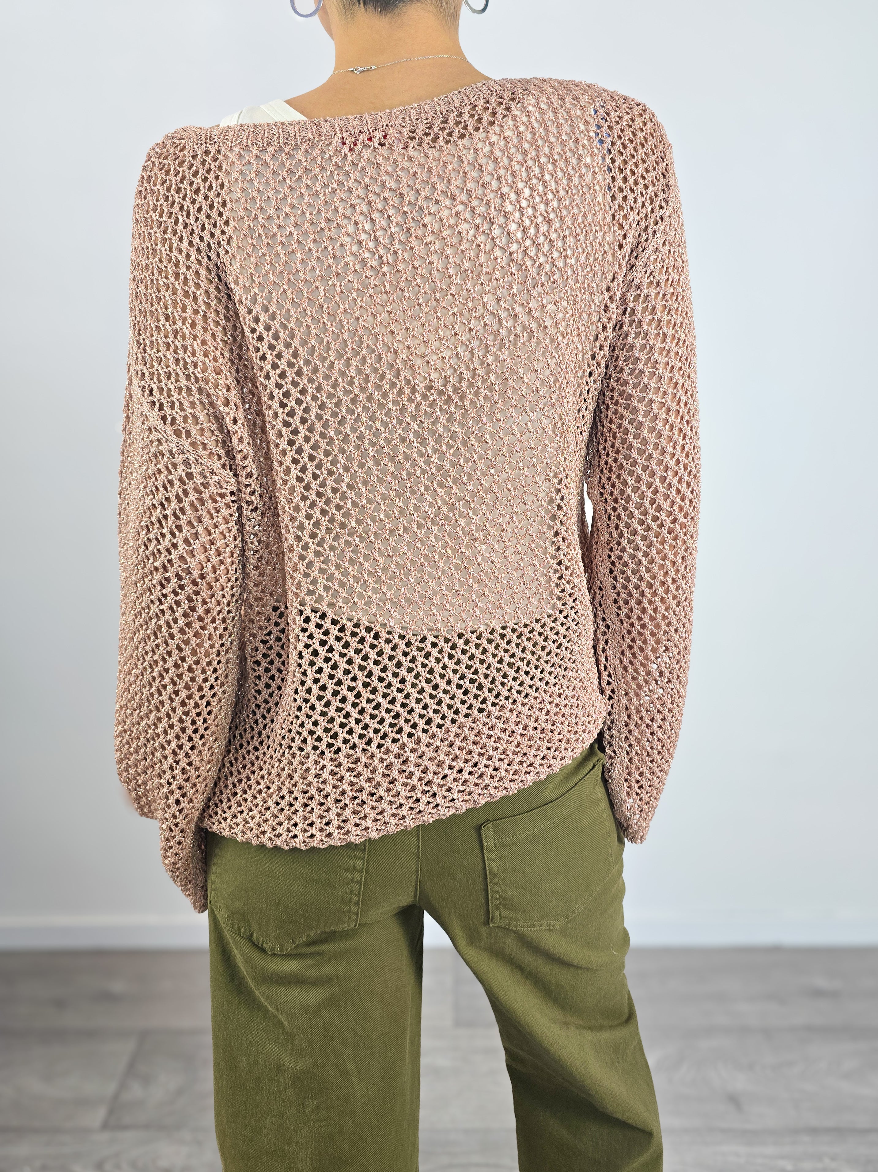 Kontatto - Maglia in rete e lurex - Rosa