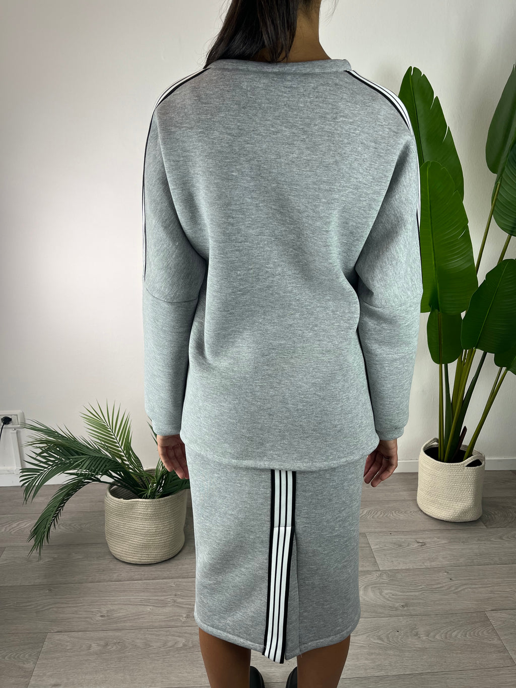 Felpa Righe Grigia Kikisix