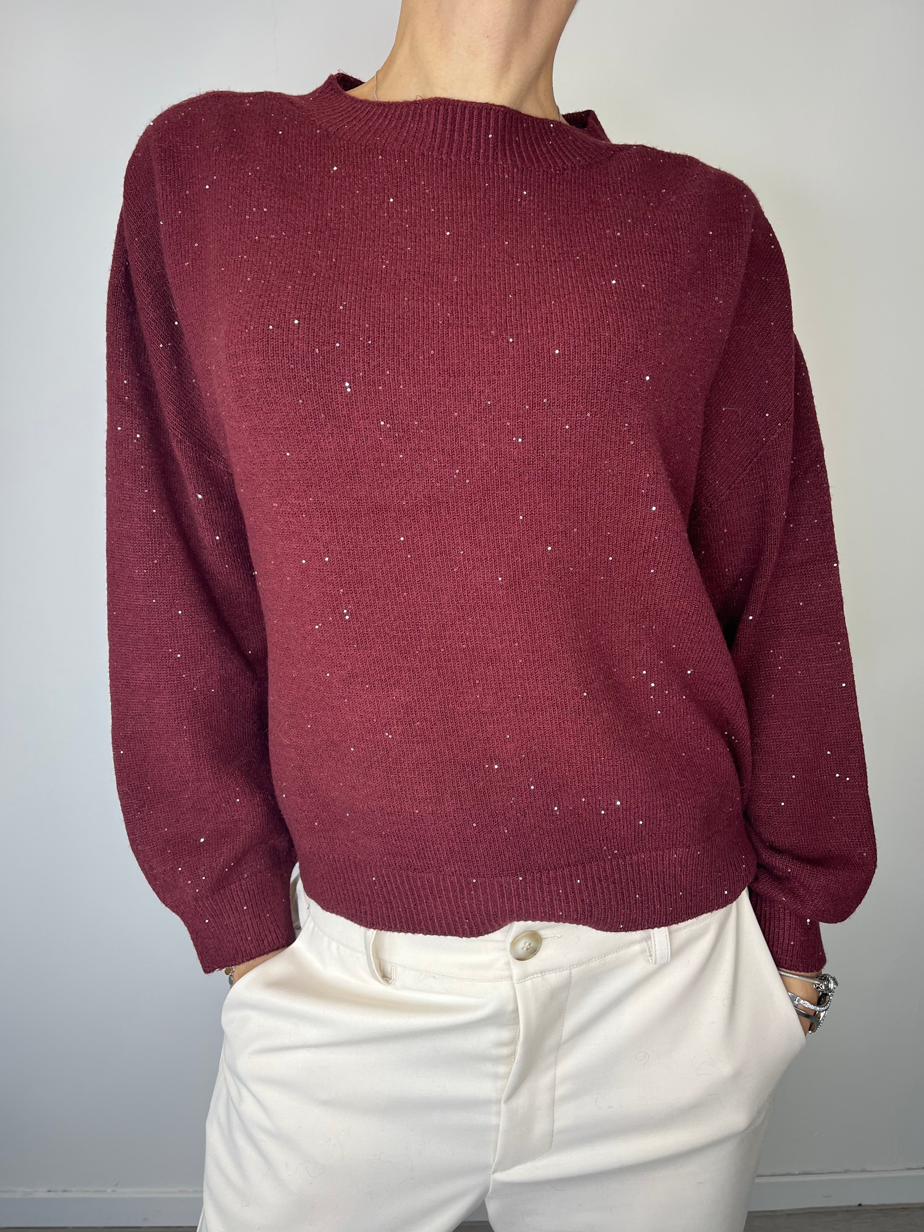 Maglioncino con micro paillettes Vinaccia - Haveone