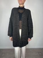 Cardigan lungo in lurex Nero - Kikisix