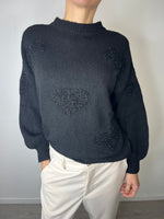 Maglioncino Cuori in lurex Nero - Kikisix