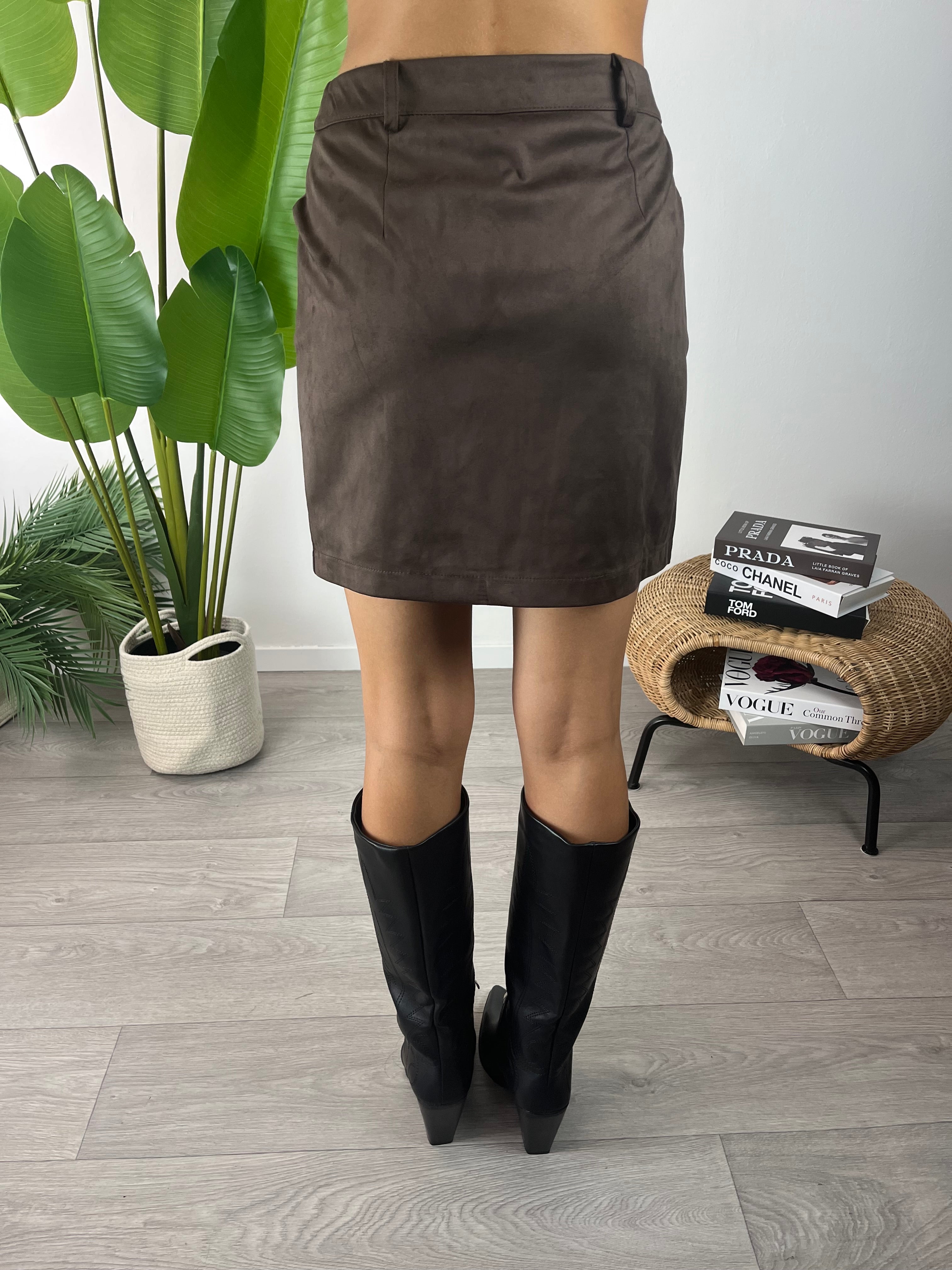 Gonna Ecocamoscio Moro Kikisix