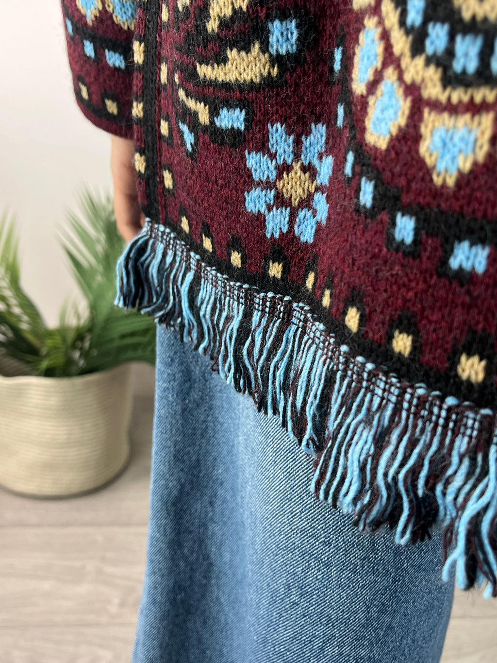 Cardigan Ikat Bordeaux Tensione In