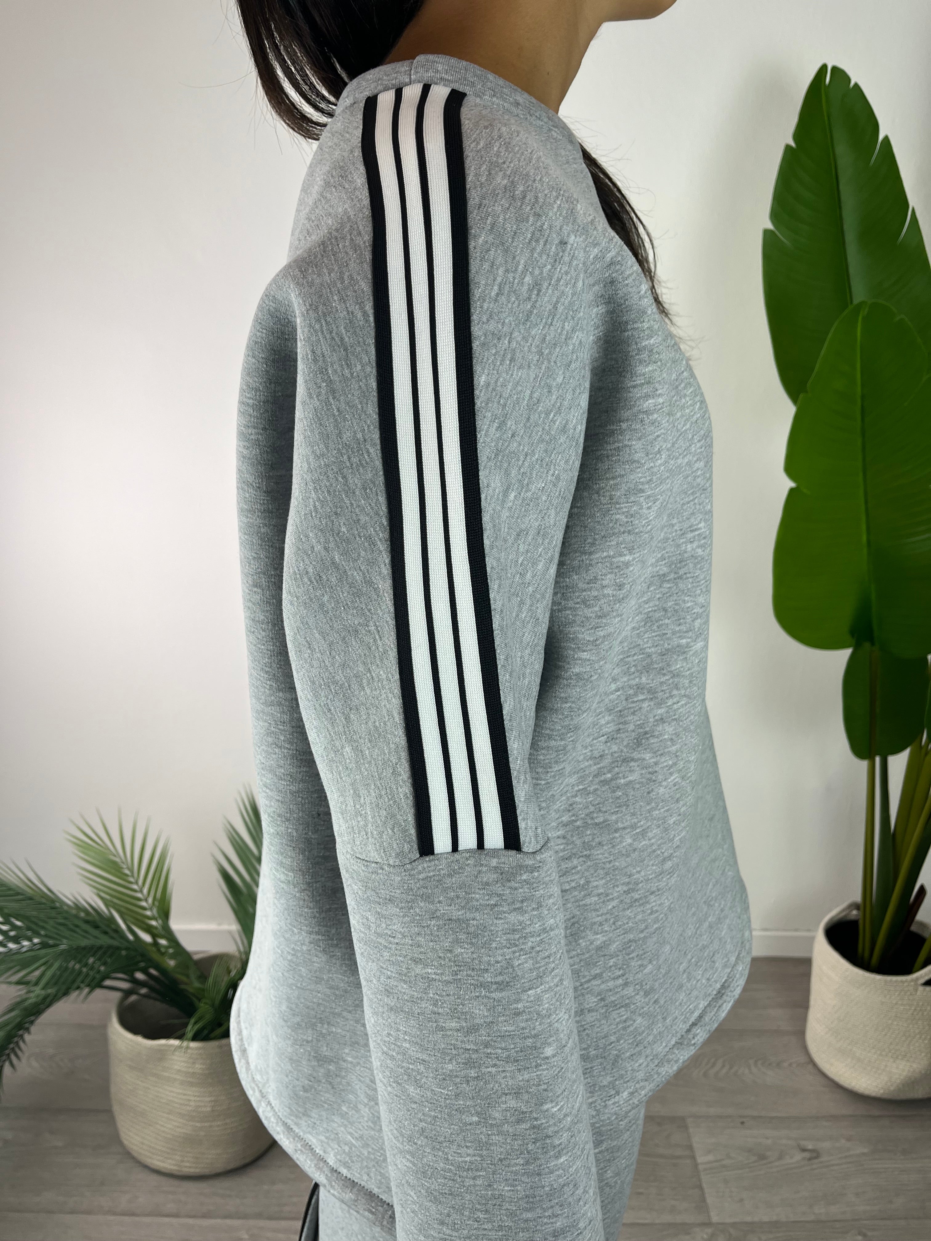 Felpa Righe Grigia Kikisix