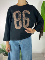 Felpa Frange Nera Kikisix