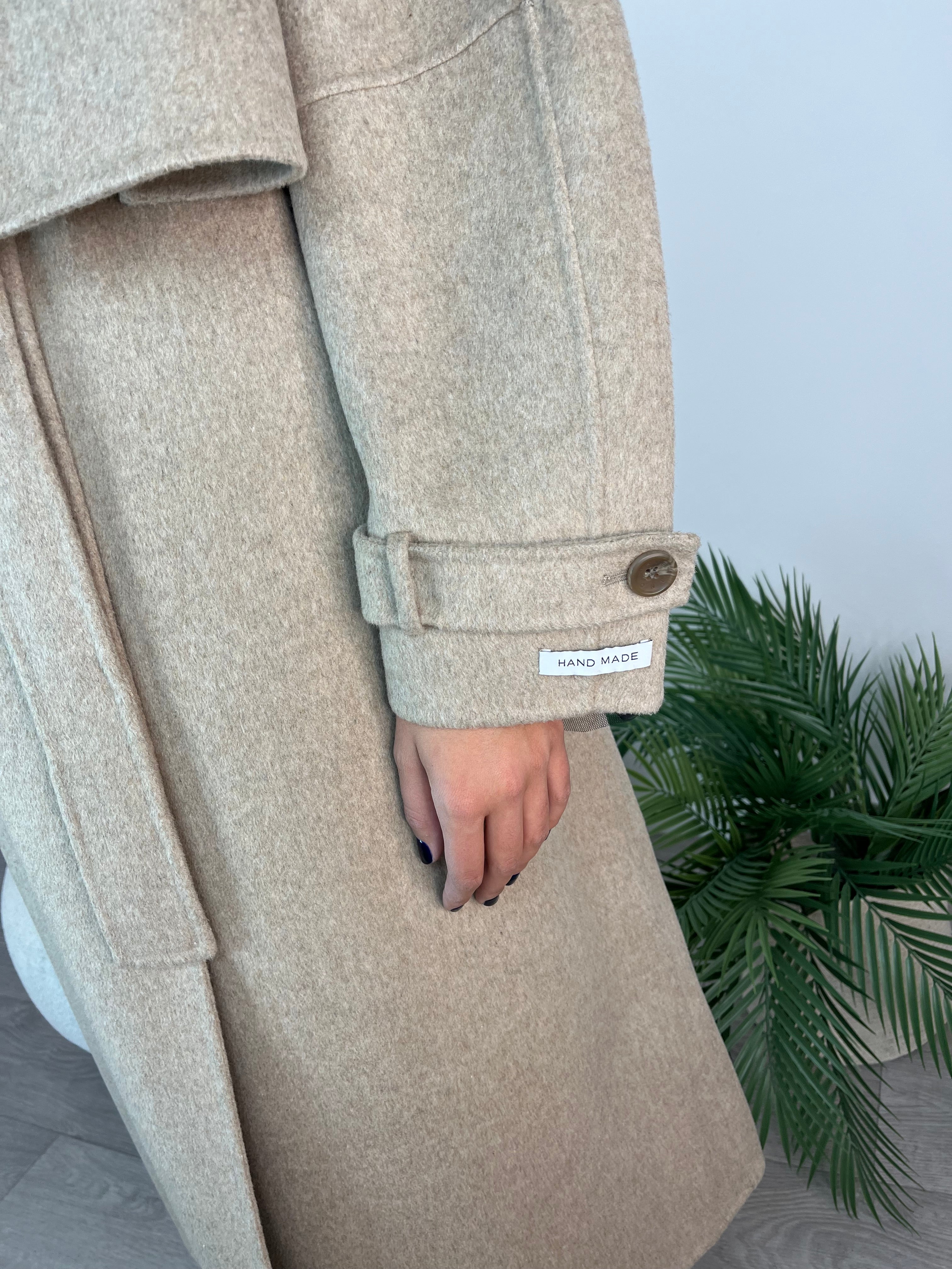 Cappotto con Sciarpa Tortora - Haveone