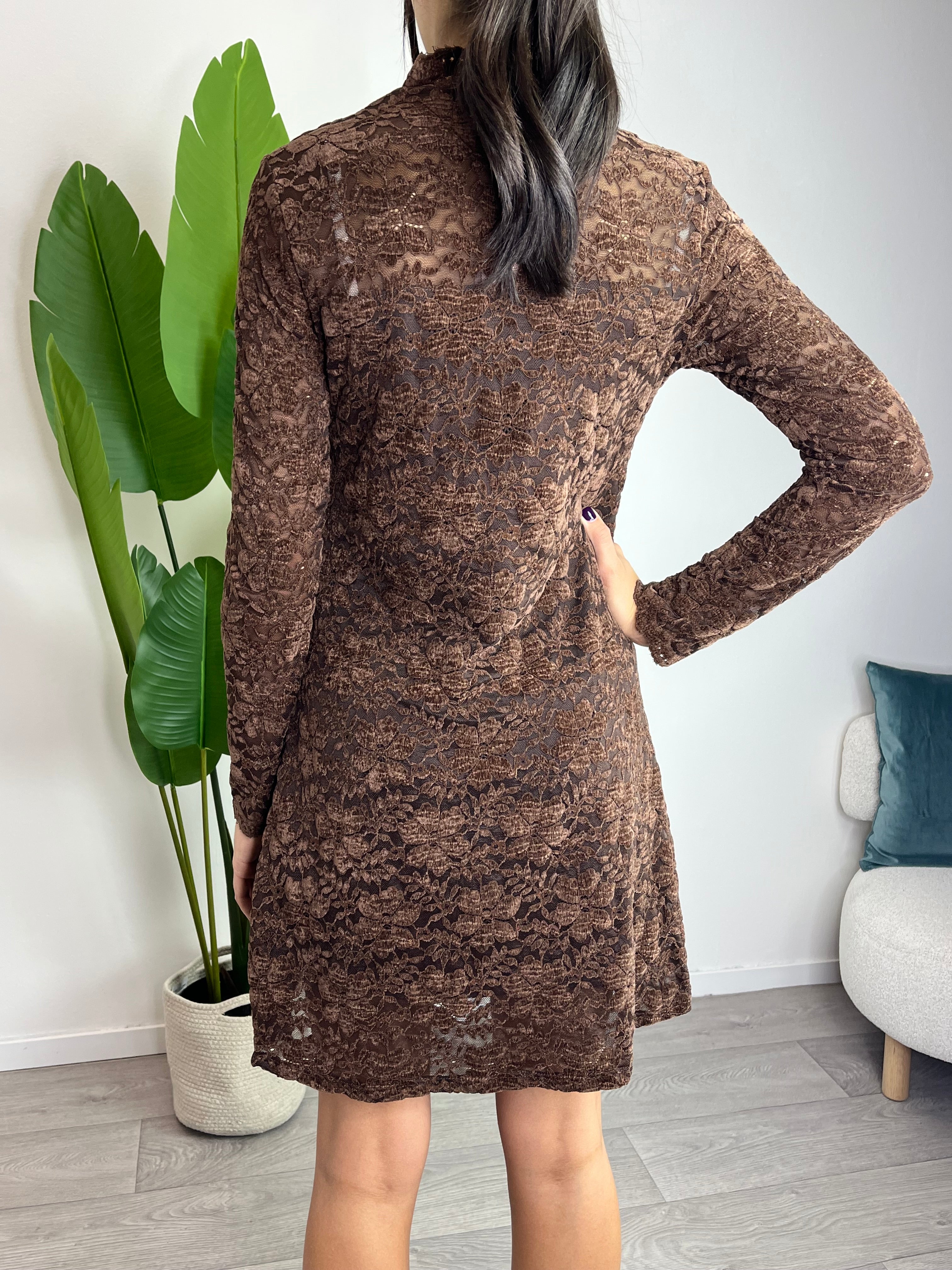 Abito velluto e pizzo Moro - Saiph