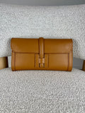 Pochette in vera pelle con tracolla - Cuoio