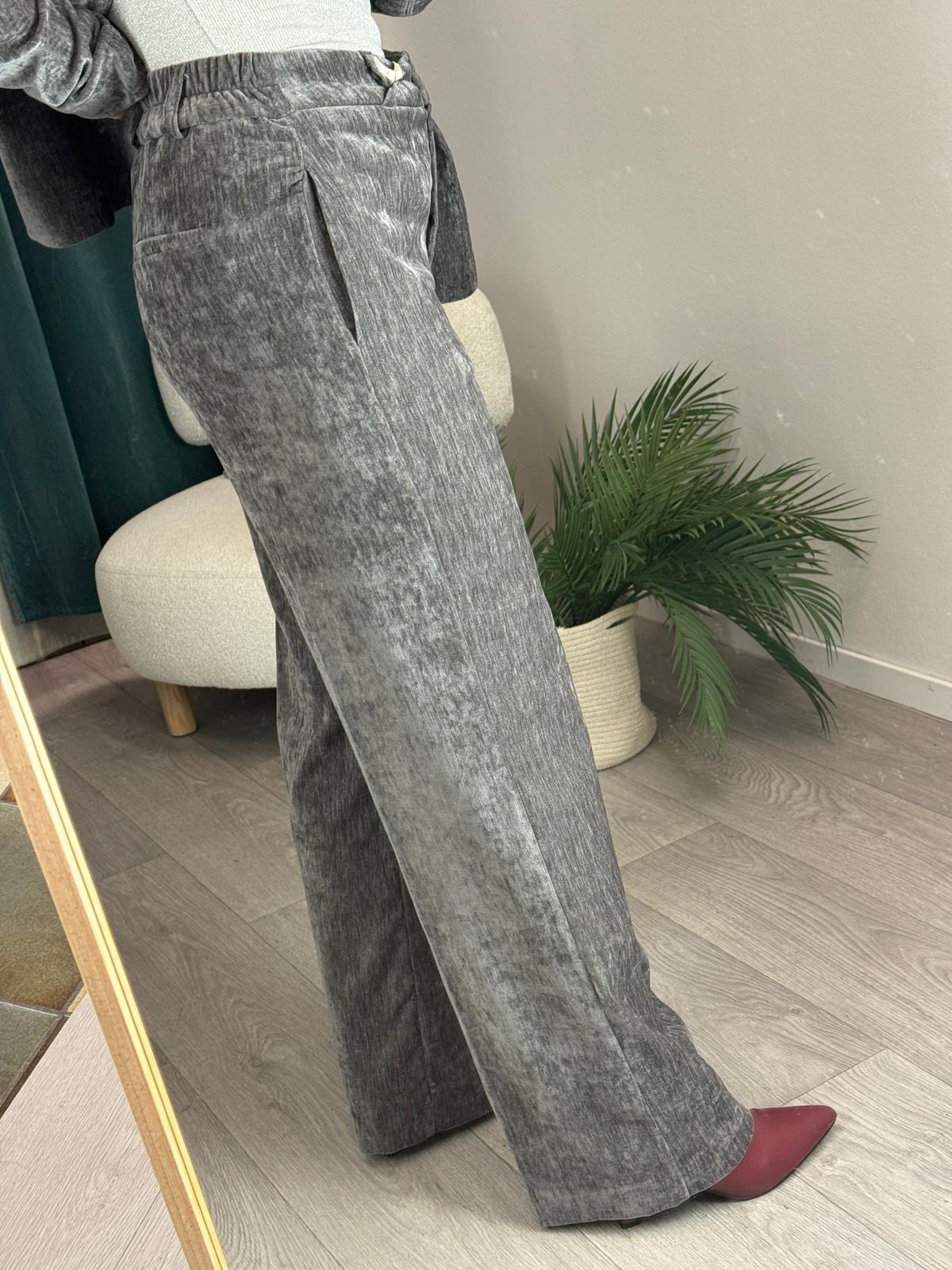 Pantalone Emma Grigio - Gold