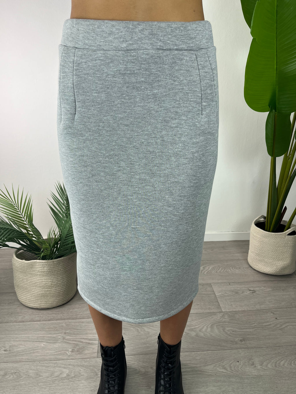 Gonna Righe Grigia Kikisix