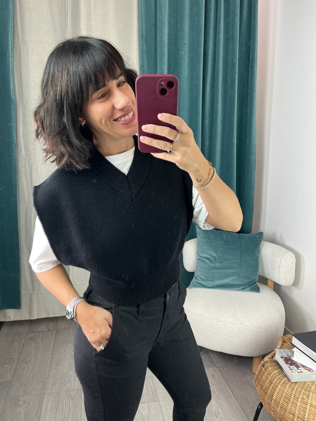 Gilet crop Nero - Vicolo