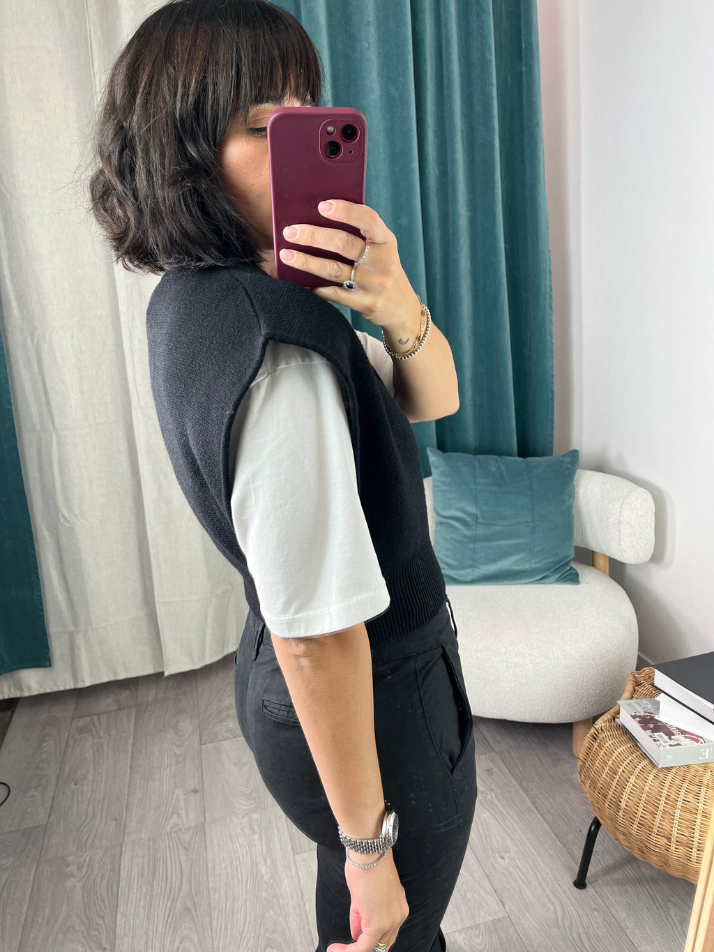 Gilet crop Nero - Vicolo