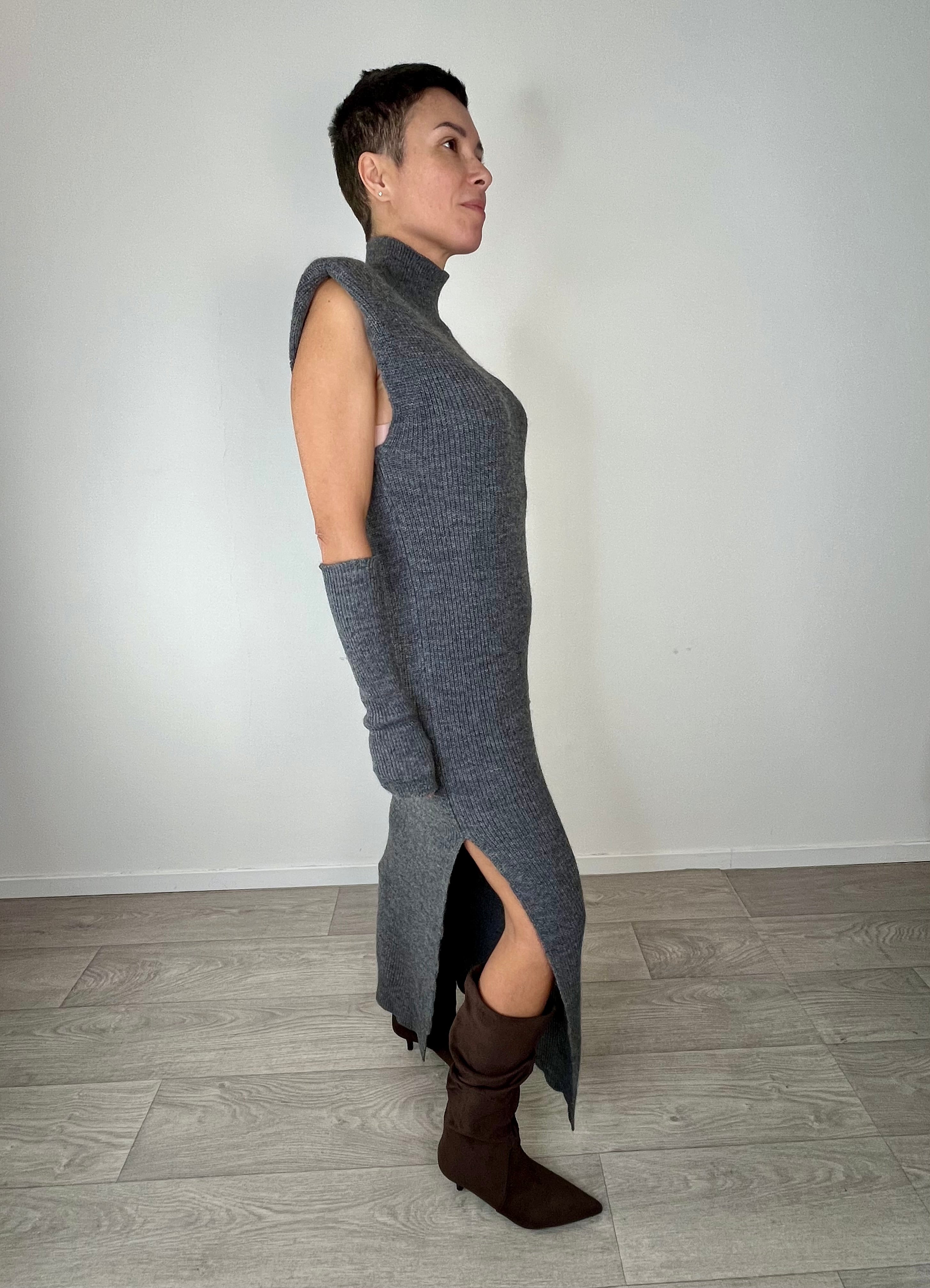 Abito con manicotti Grigio - Kontatto