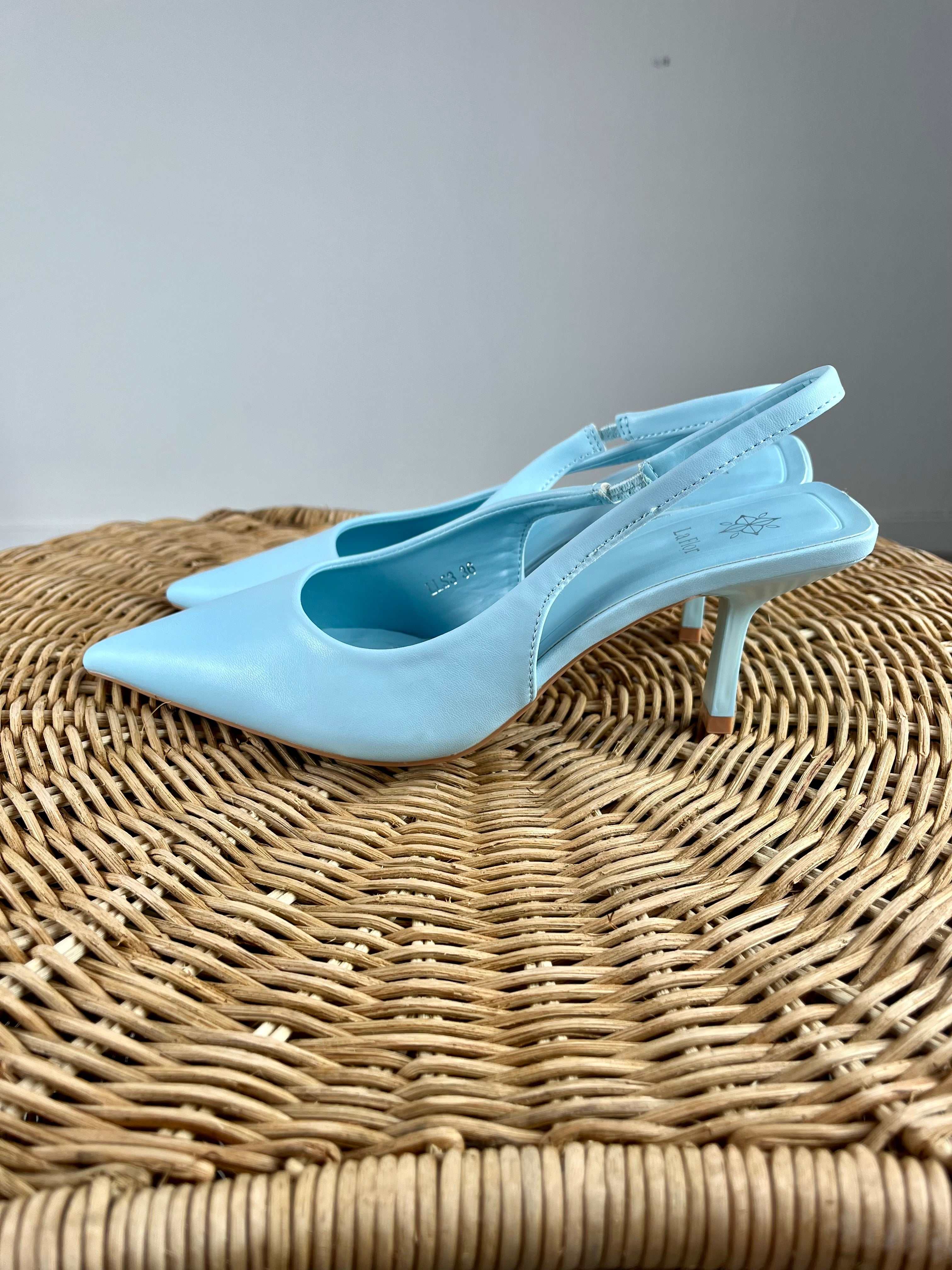 Slingback a punta - Azzurro