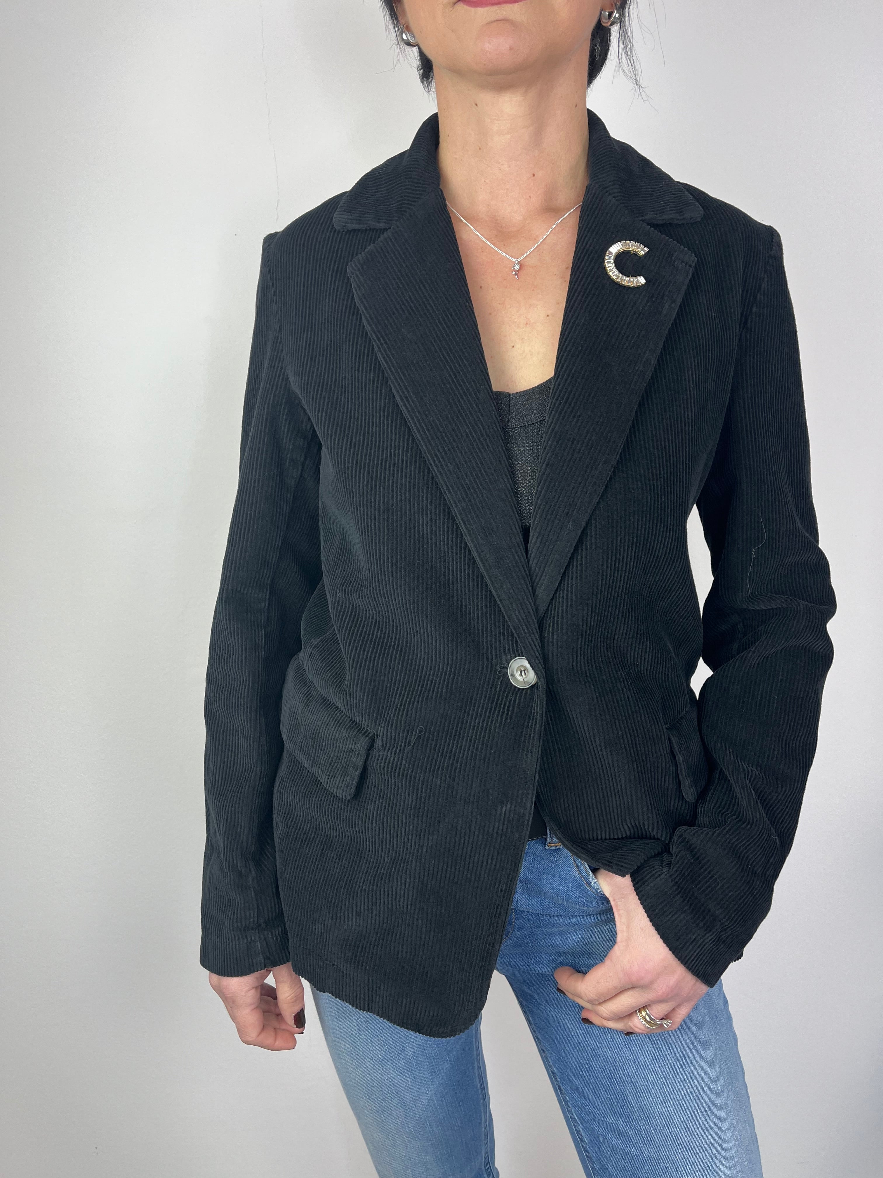 Blazer in velluto a coste Nero - Kikisix