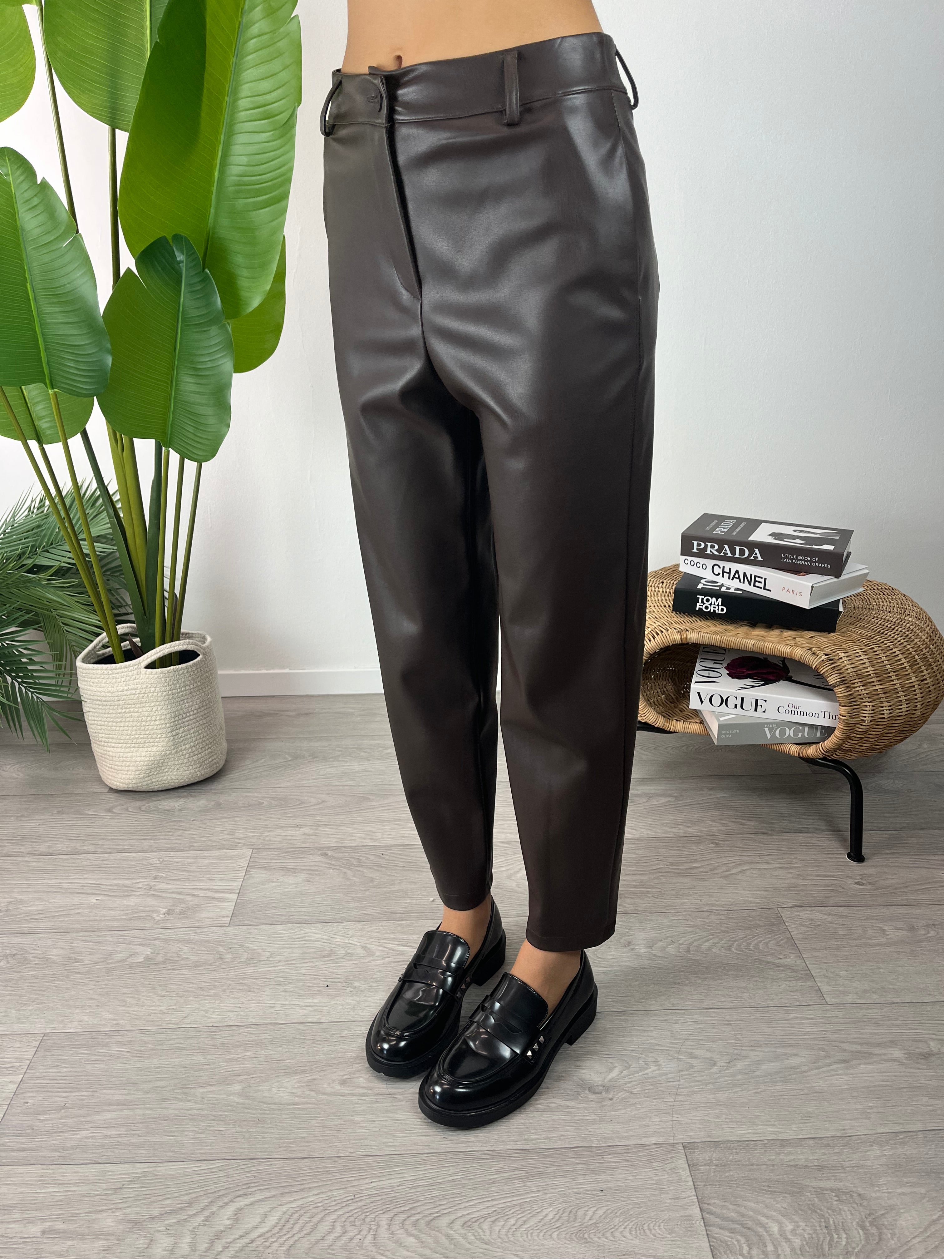 Pantaloni Ecopelle Moro Kikisix