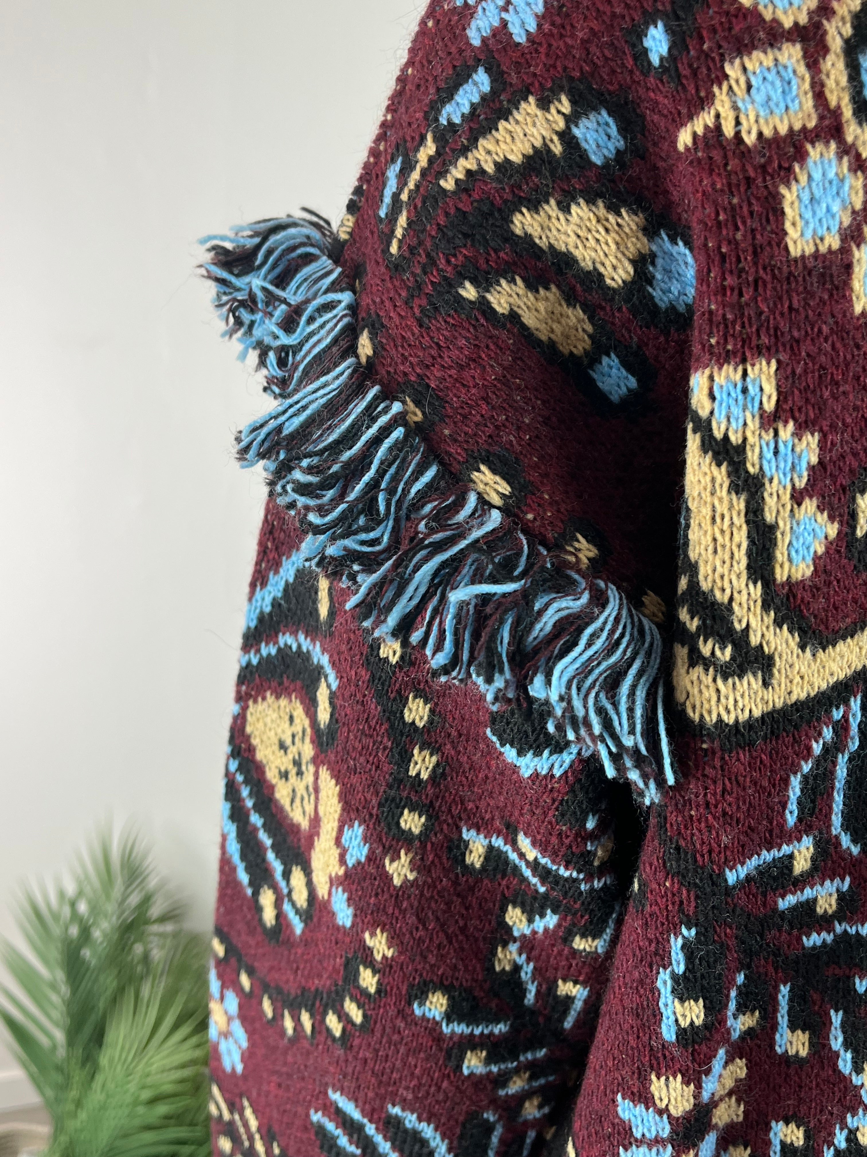 Cardigan Ikat Bordeaux Tensione In