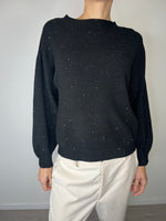 Maglioncino con micro paillettes Nero - Haveone