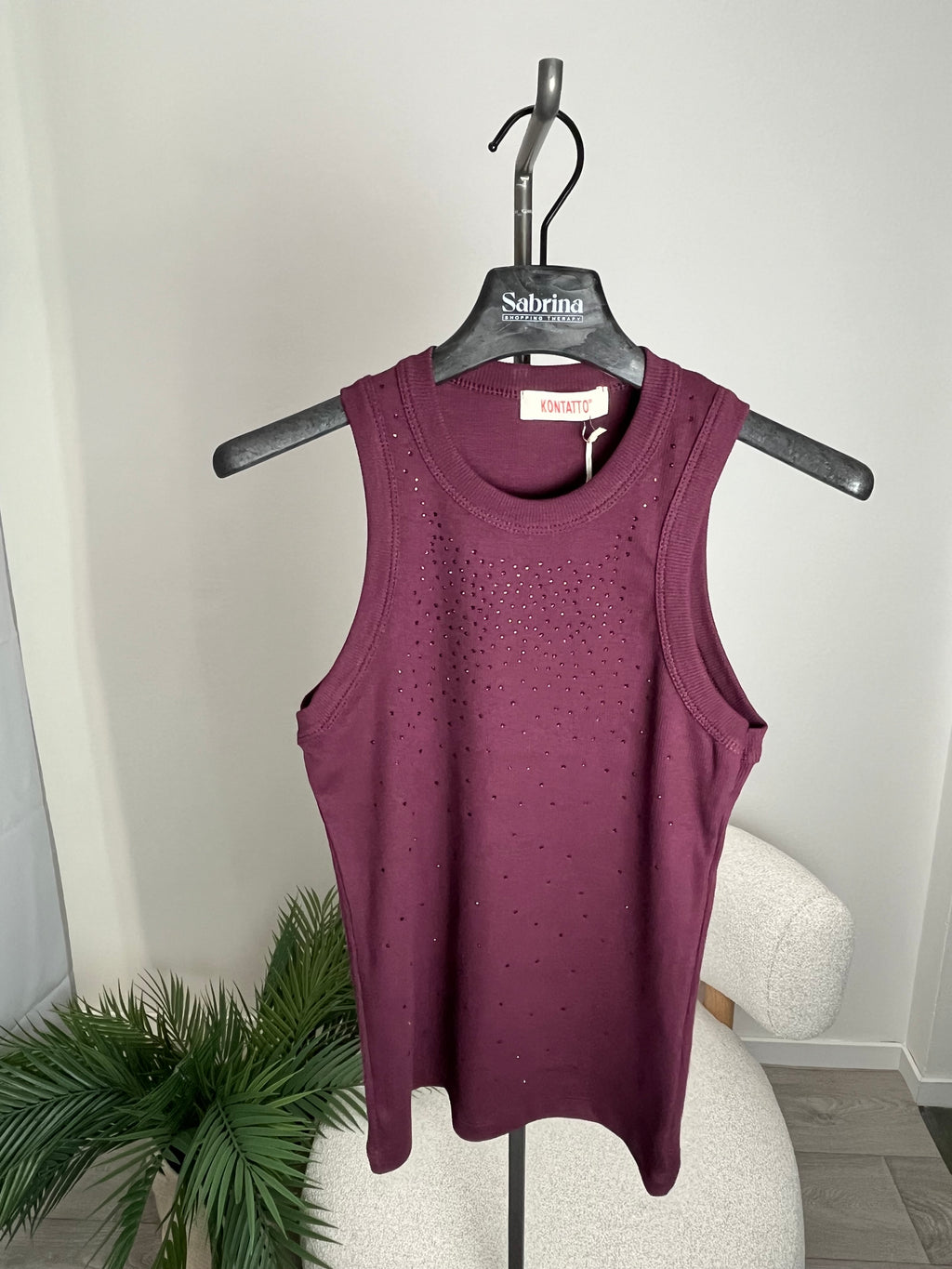 Top Strass Bordeaux Kontatto