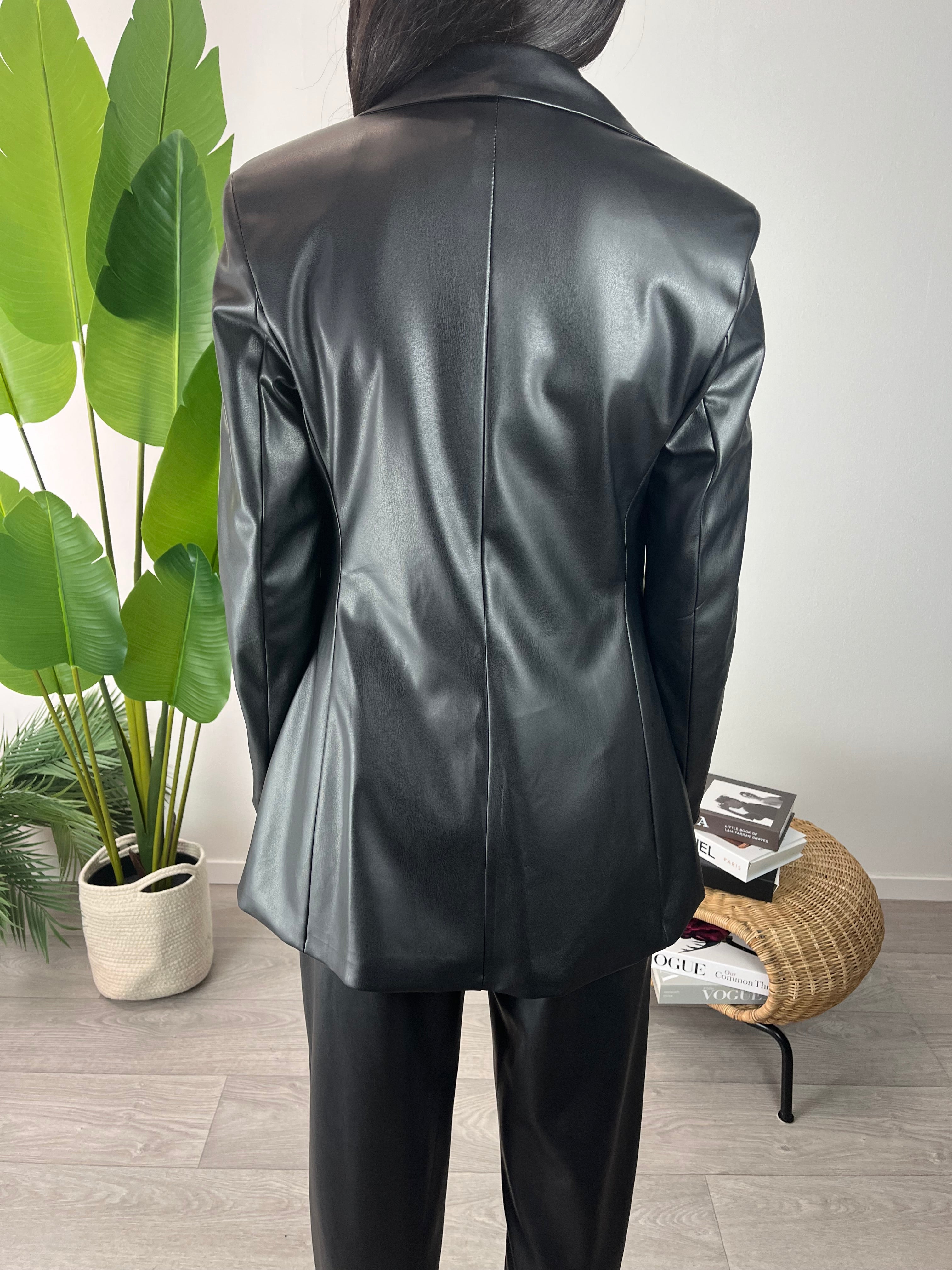 Blazer Ecopelle Nero Kikisix