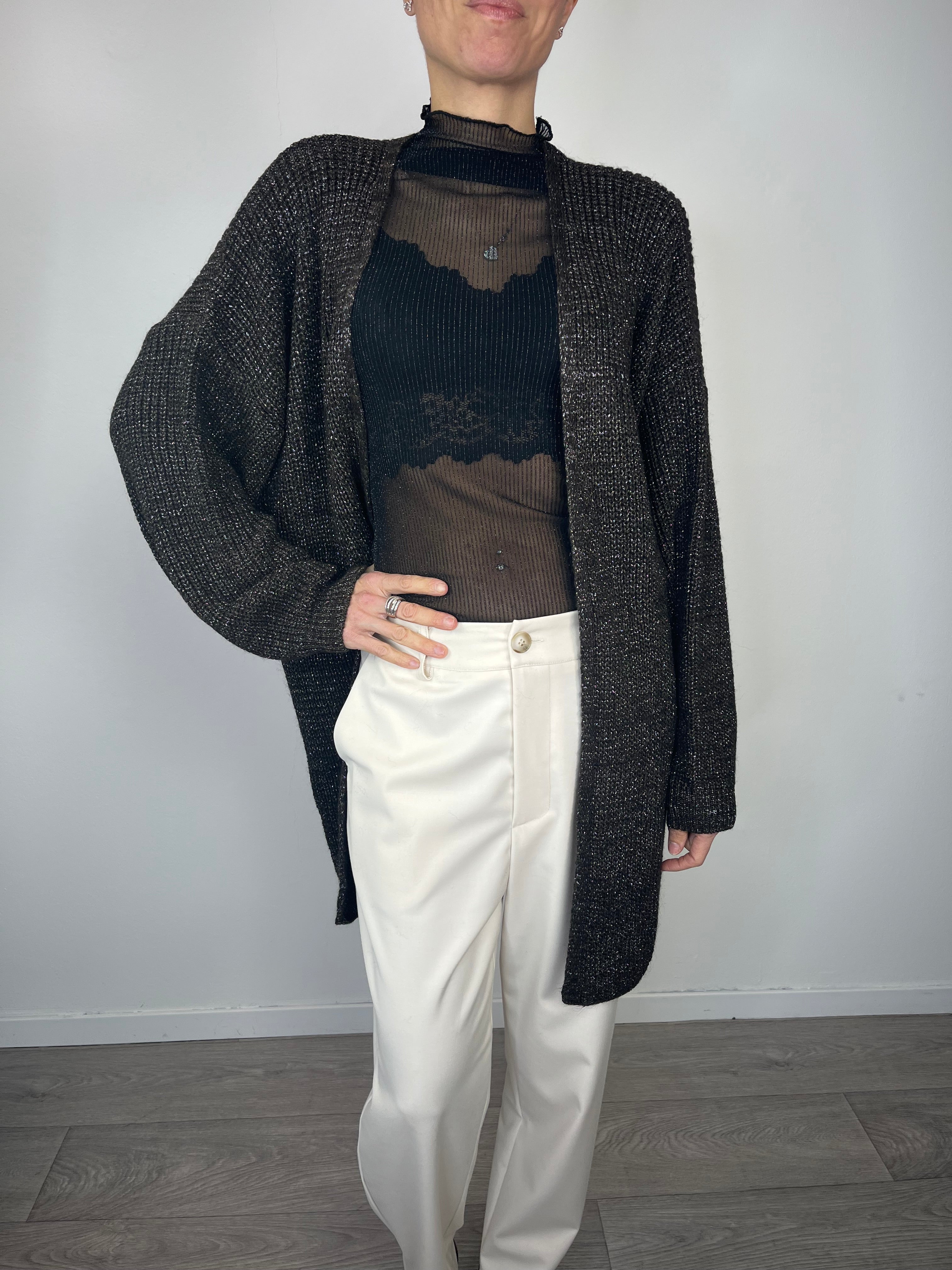 Cardigan lungo in lurex Moro - Kikisix