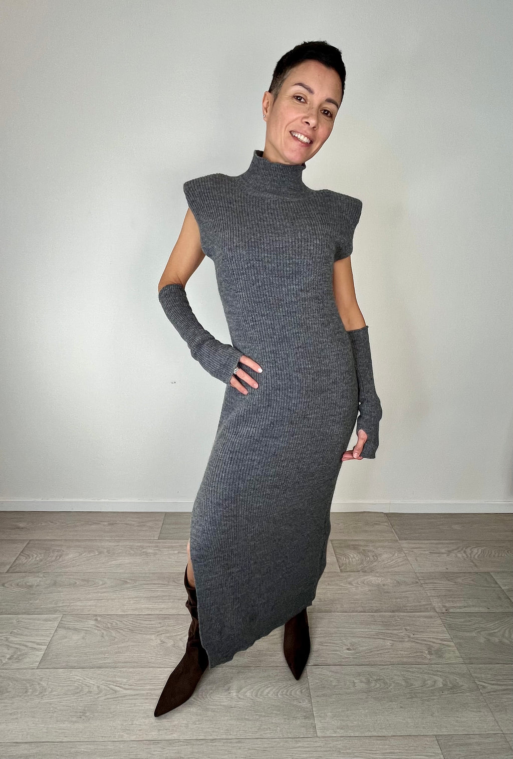 Abito con manicotti Grigio - Kontatto