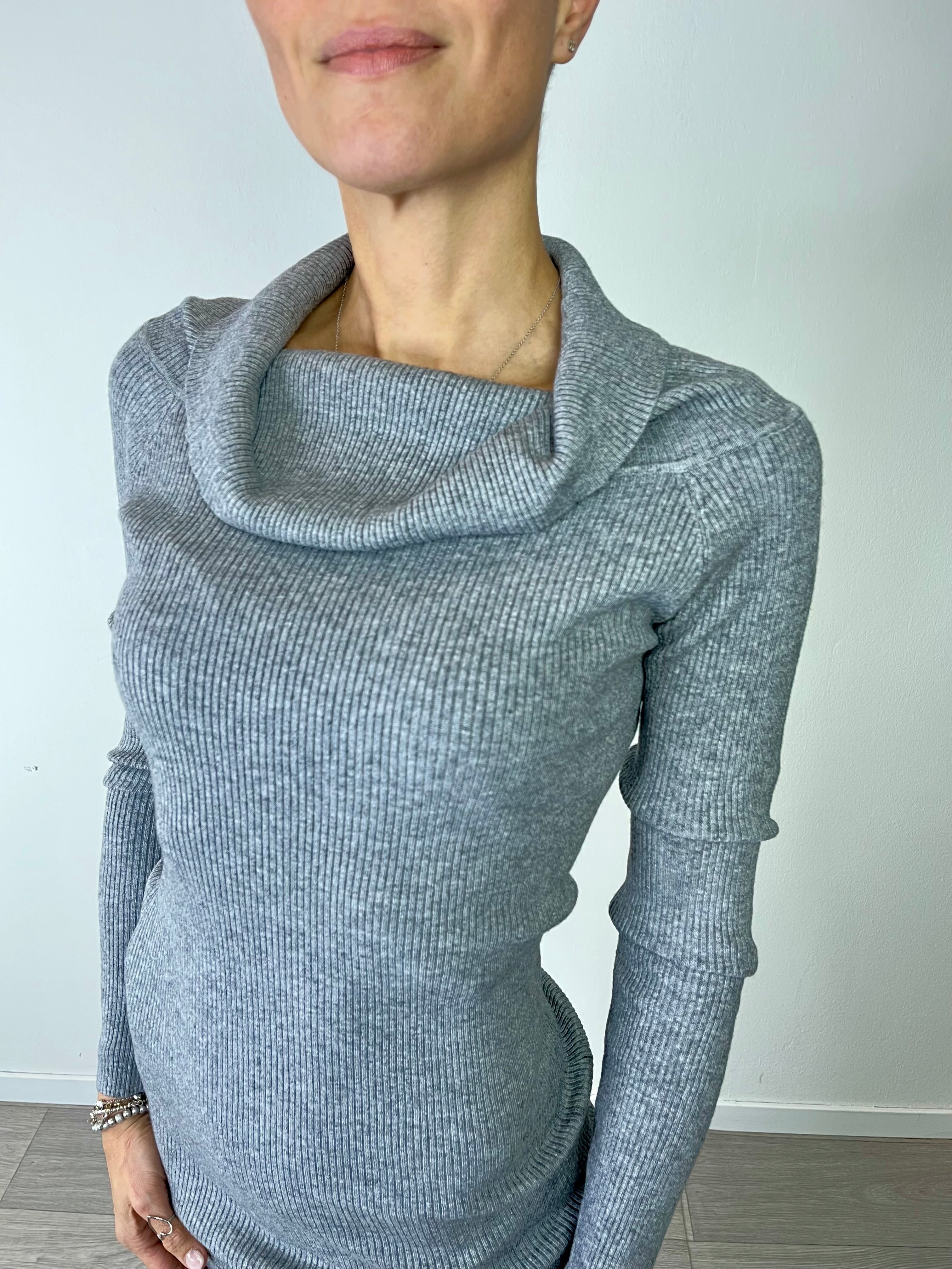 Abito lungo in maglia Grigio - Kikisix