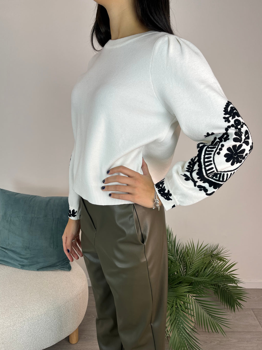 Maglioncino Panna e Nero - Philia Loft