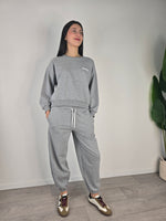 Berna - Felpa girocollo garzata - Grigio