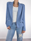 You Decide - Blazer cropped doppiopetto - Azzurro