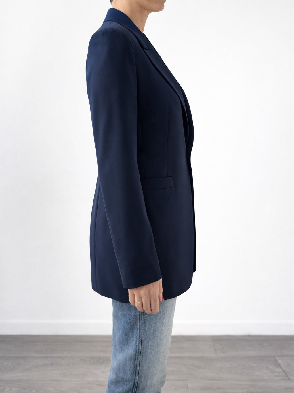 Blazer Gold Blu Modello Vittoria laterale. Sabrina Shopping Therapy shop online 