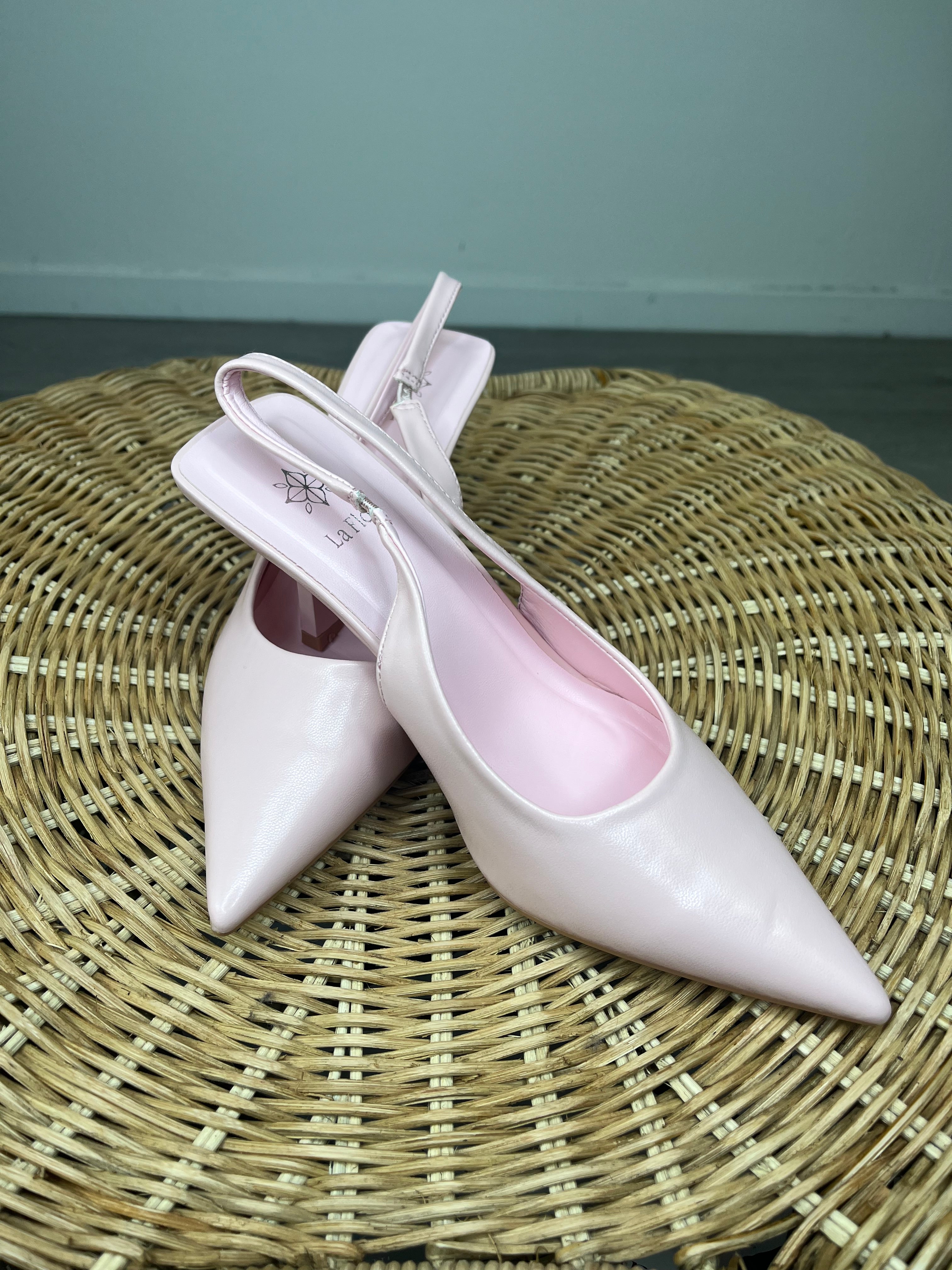 Slingback a punta - Rosa